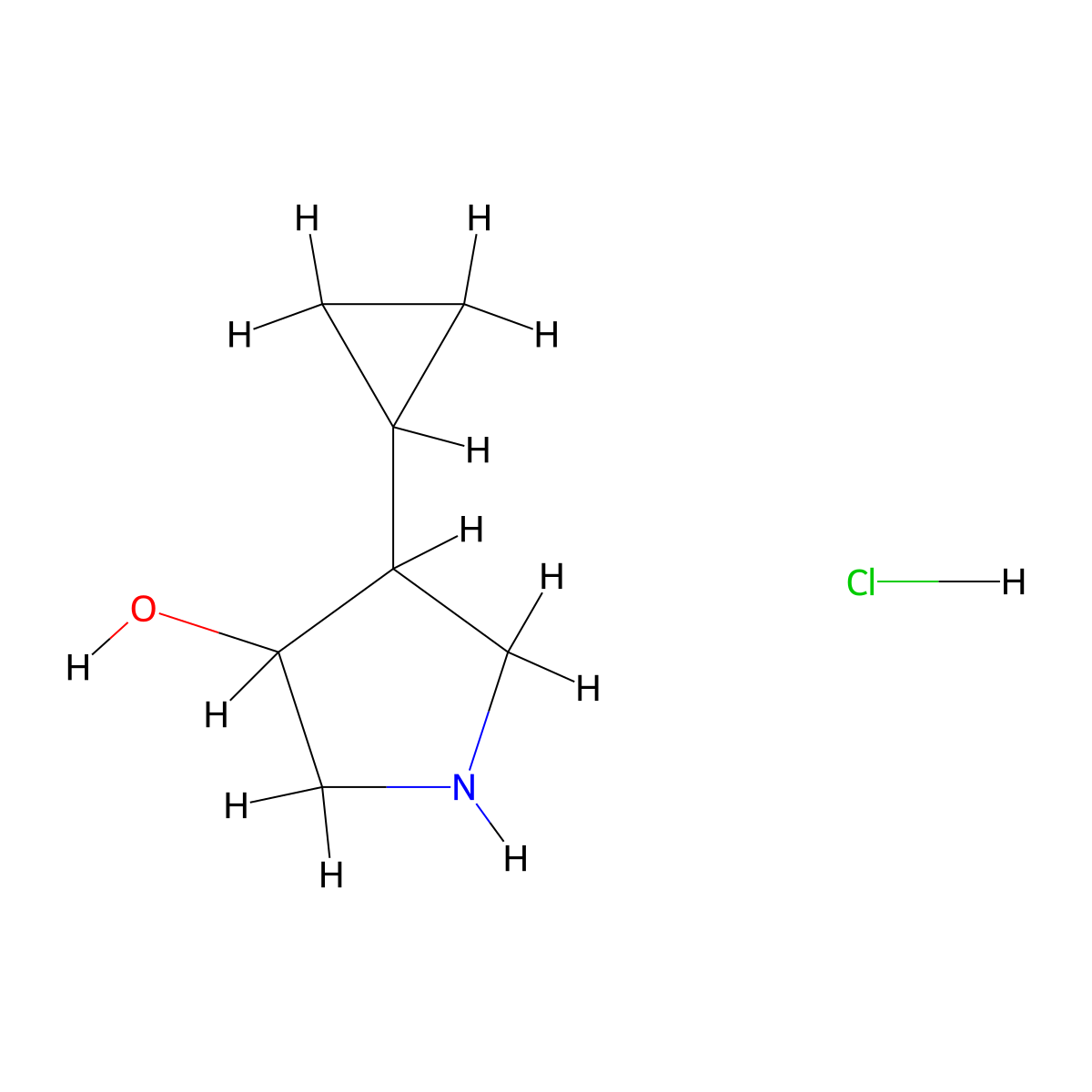 4-Cyclopropylpyrrolidin-3-ol hydrochloride molecular structure, CAS 2503205-91-0