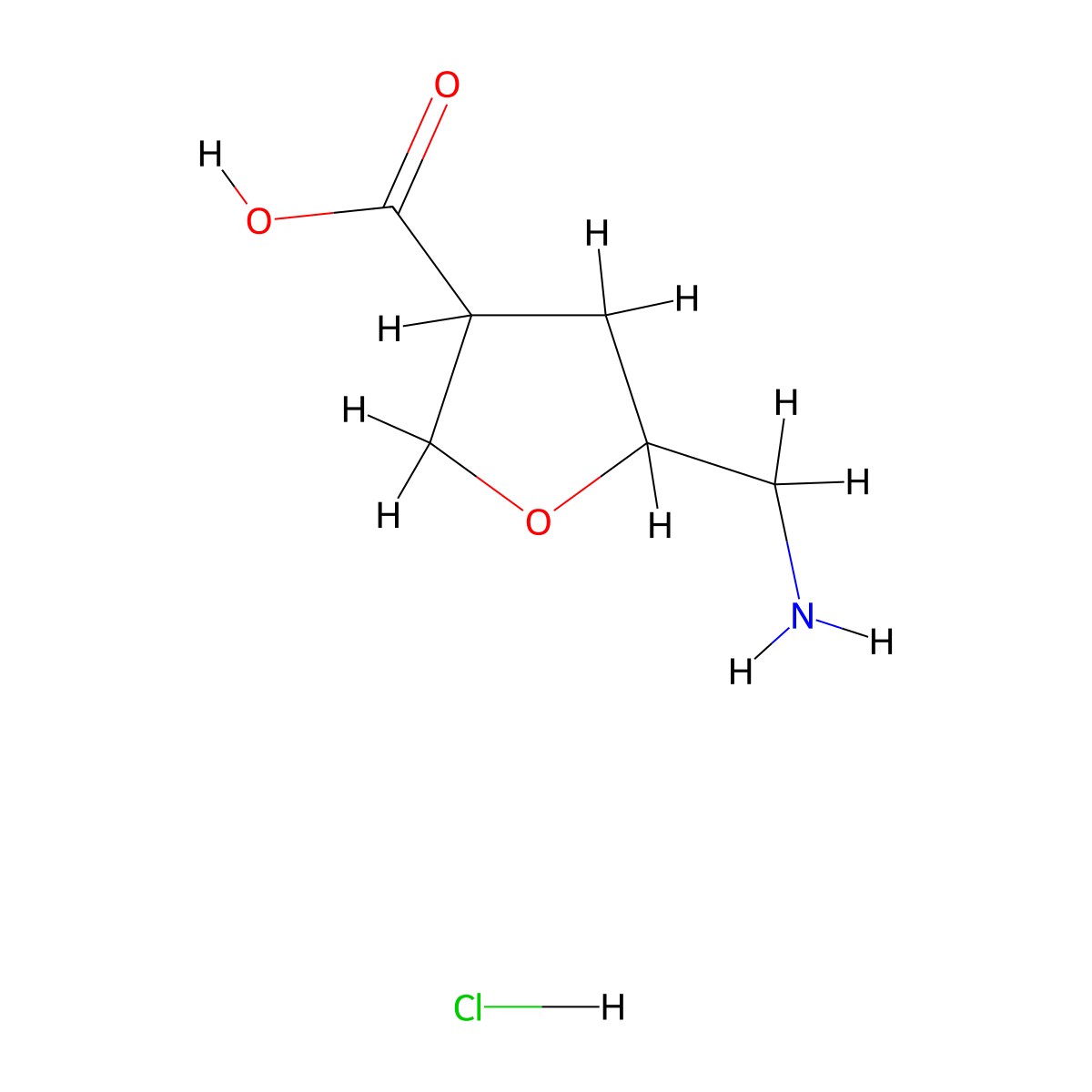 5-(Aminomethyl)oxolane-3-carboxylic acid hydrochloride molecular structure, CAS 2503205-96-5