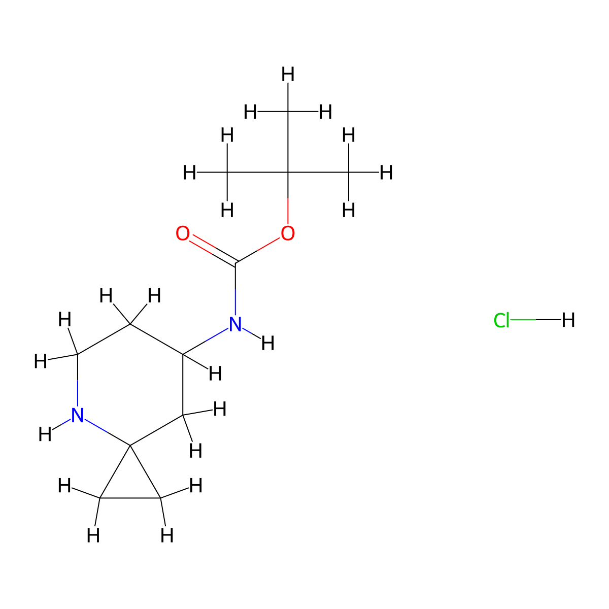 tert-butylN-{4-azaspiro[2.5]octan-7-yl}carbamatehydrochloride molecular structure, CAS 2503205-97-6