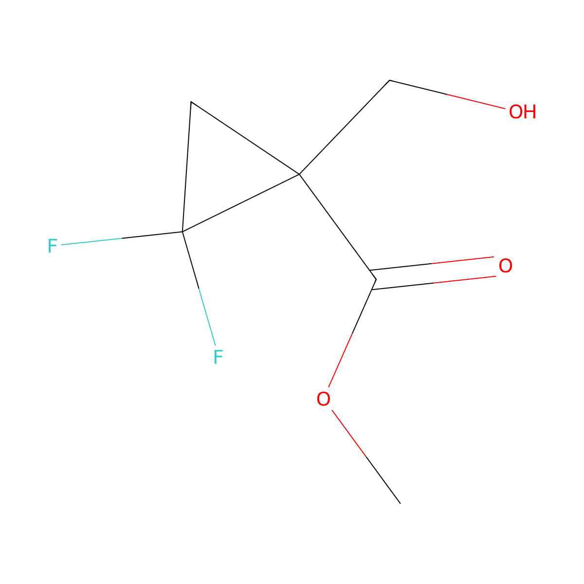 Methyl 2,2-difluoro-1-(hydroxymethyl)cyclopropane-1-carboxylate molecular structure, CAS 2503206-00-4