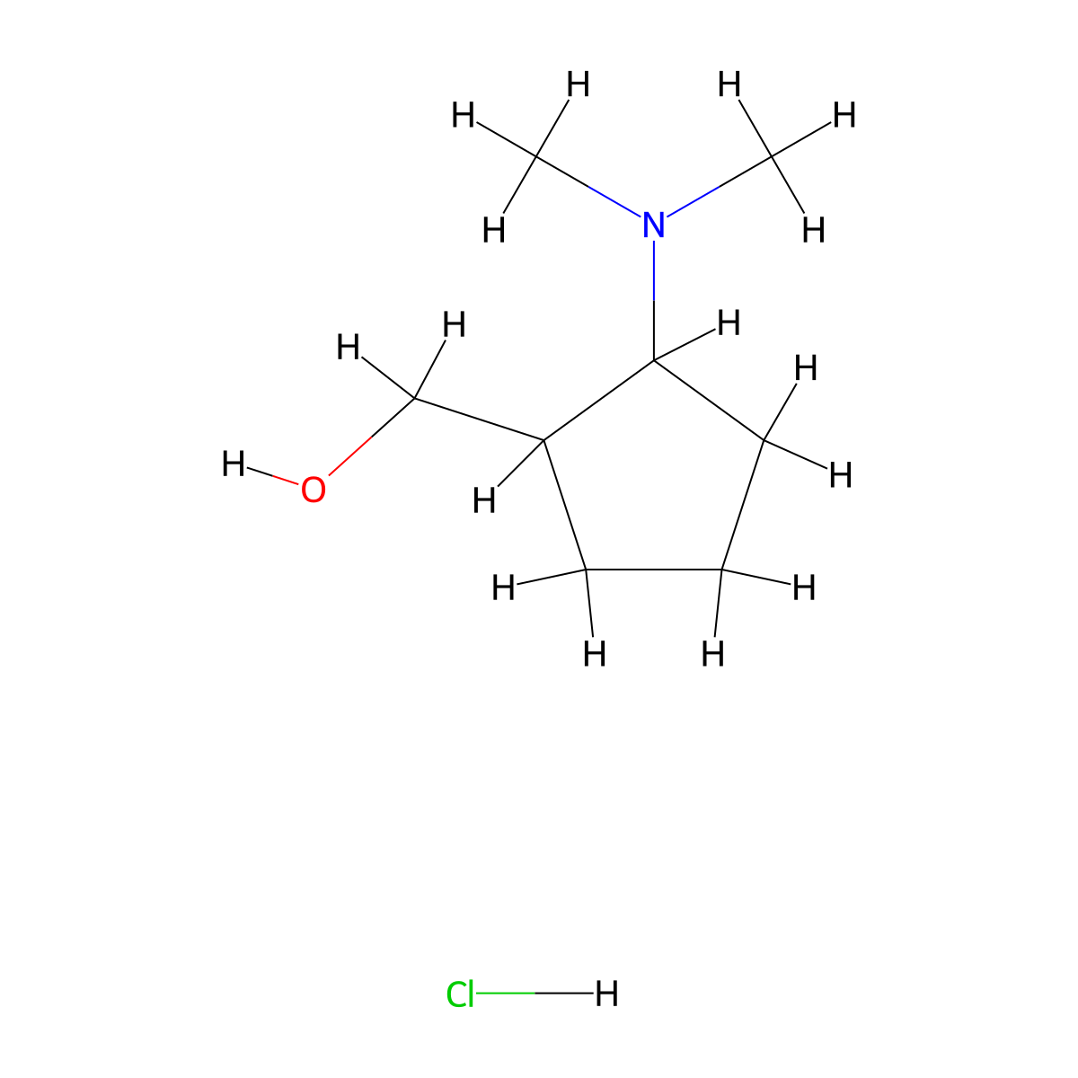 [2-(Dimethylamino)cyclopentyl]methanol hydrochloride molecular structure, CAS 2503206-05-9