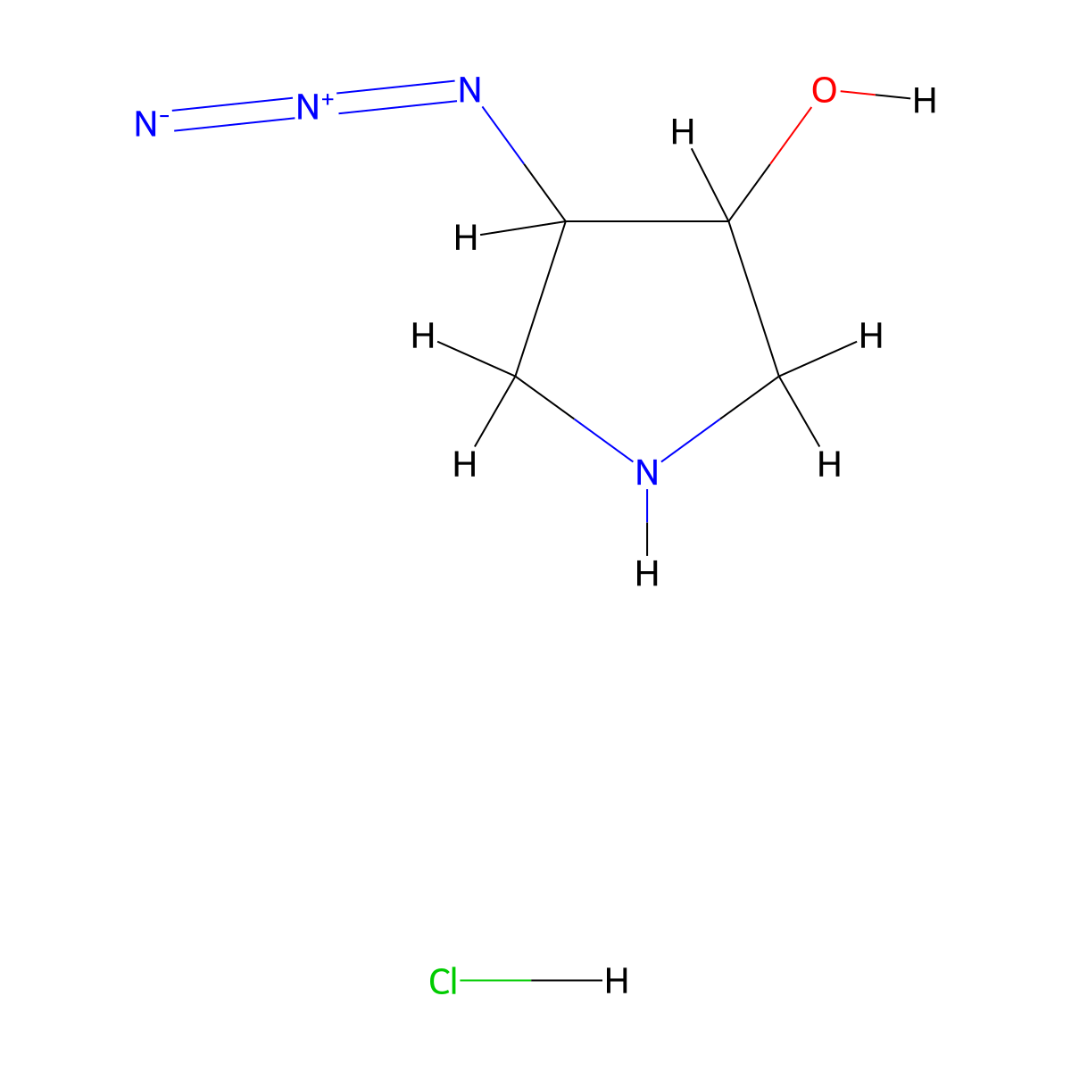 4-Azidopyrrolidin-3-ol hydrochloride molecular structure, CAS 2503206-10-6
