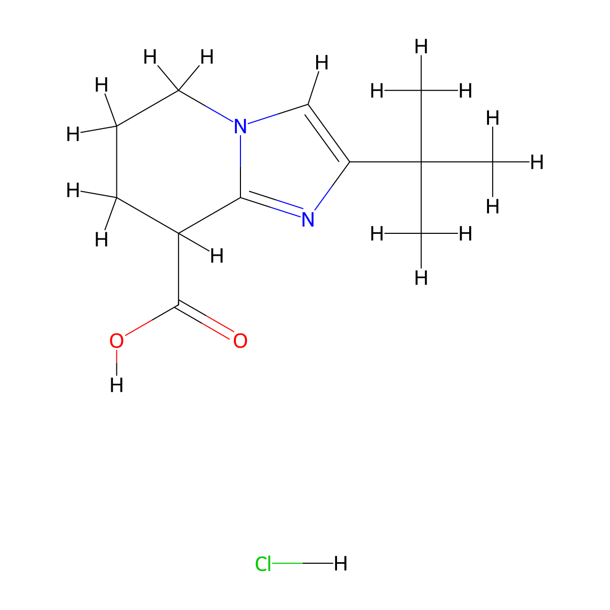 2-Tert-butyl-5,6,7,8-tetrahydroimidazo[1,2-a]pyridine-8-carboxylic acid;hydrochloride molecular structure, CAS 2503206-13-9