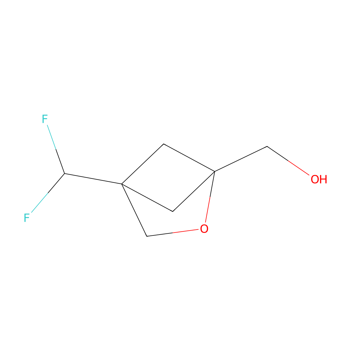 (4-(Difluoromethyl)-2-oxabicyclo(2.1.1)hexan-1-yl)methanol molecular structure, CAS 2503206-15-1