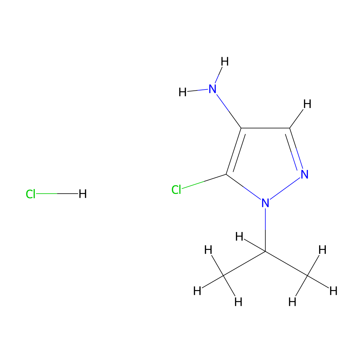 5-Chloro-1-propan-2-ylpyrazol-4-amine;hydrochloride molecular structure, CAS 2503206-16-2