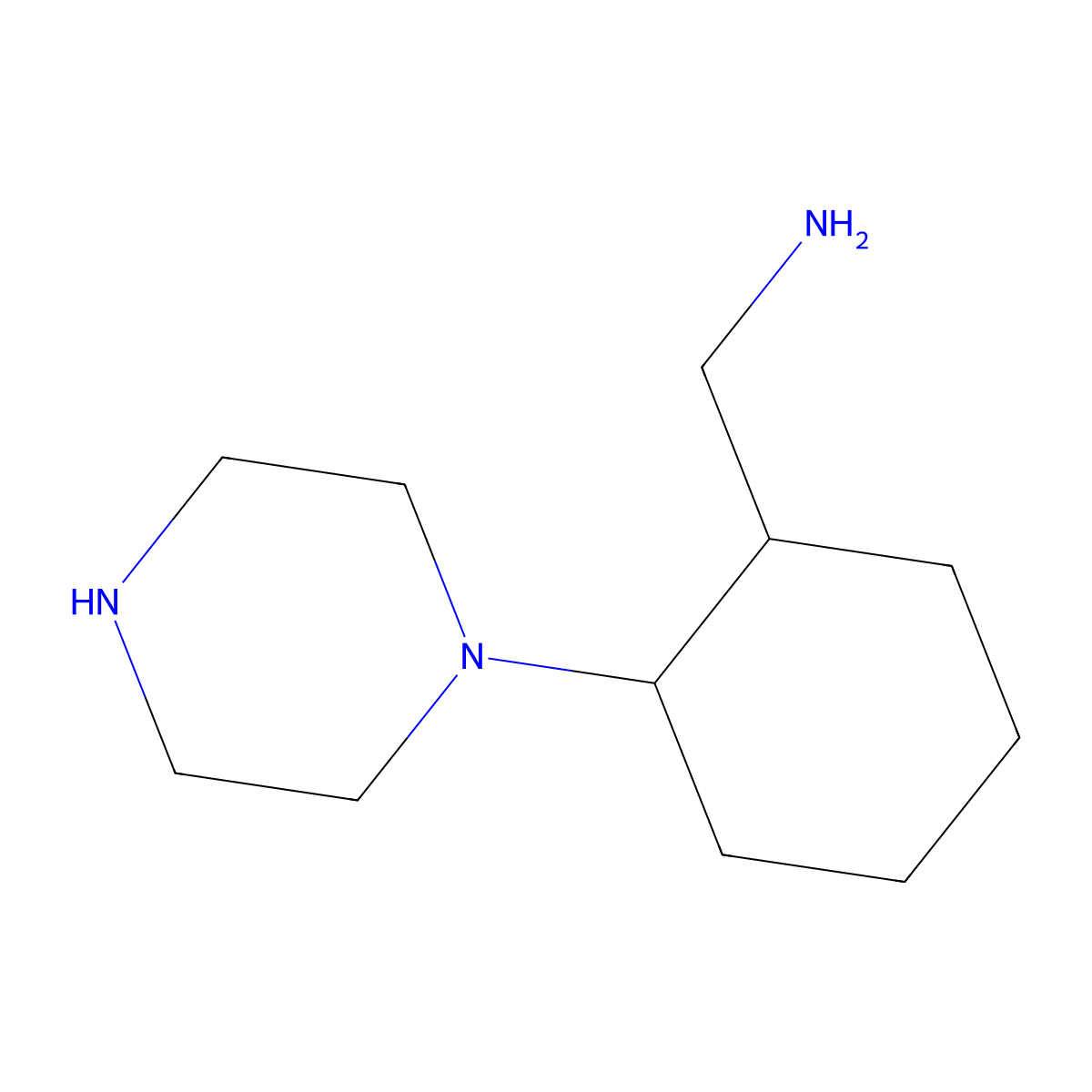 1-[2-(Piperazin-1-yl)cyclohexyl]methanamine molecular structure, CAS 2503206-17-3