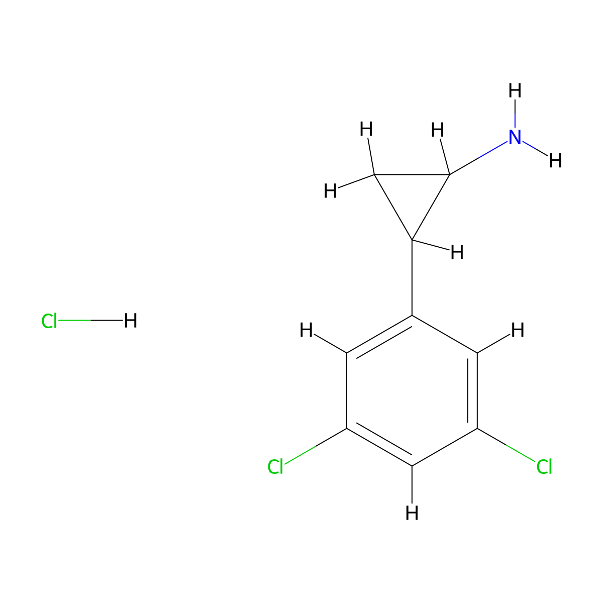 2-(3,5-Dichlorophenyl)cyclopropan-1-amine hydrochloride molecular structure, CAS 2503206-26-4