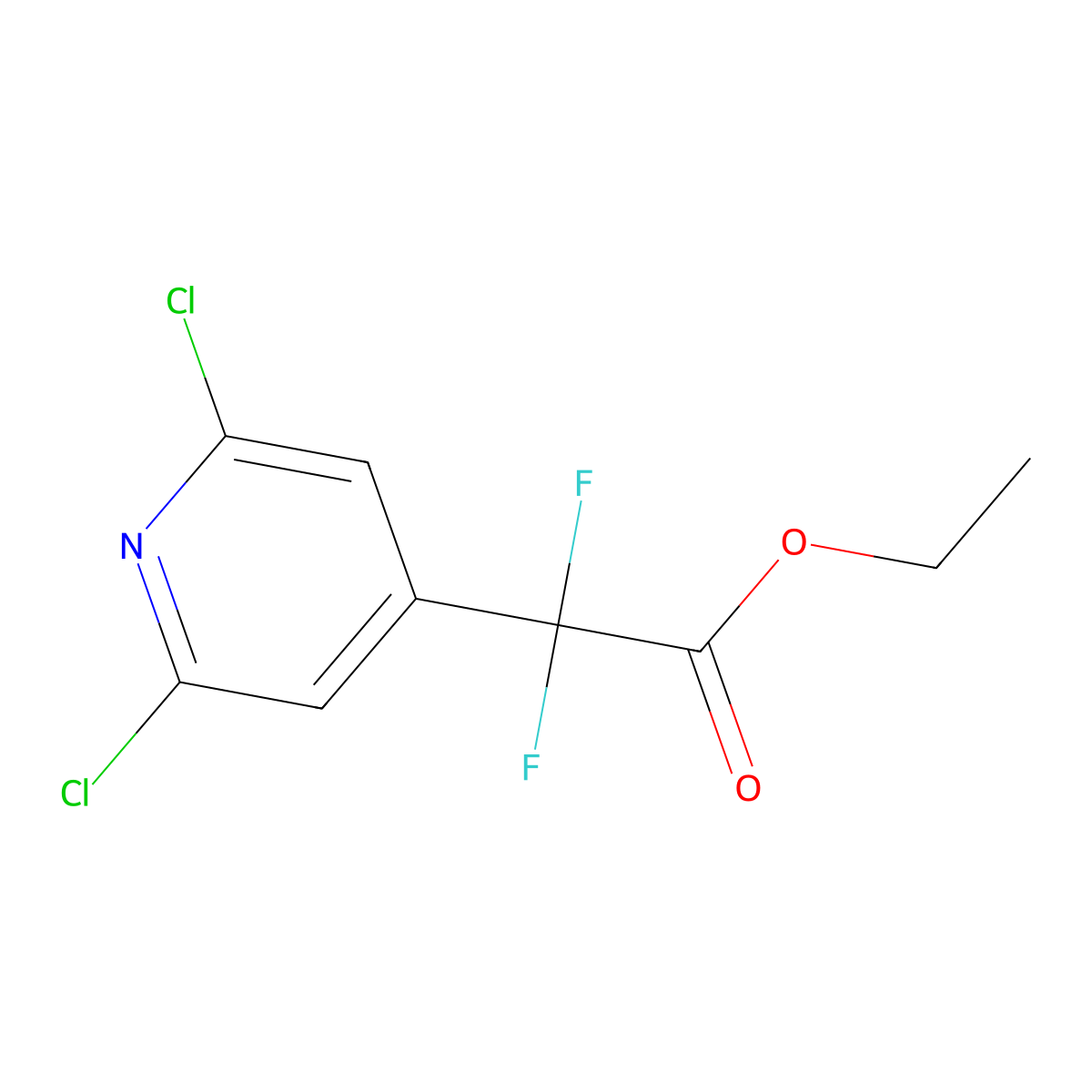 Ethyl 2-(2,6-dichloropyridin-4-yl)-2,2-difluoroacetate molecular structure, CAS 2503206-27-5