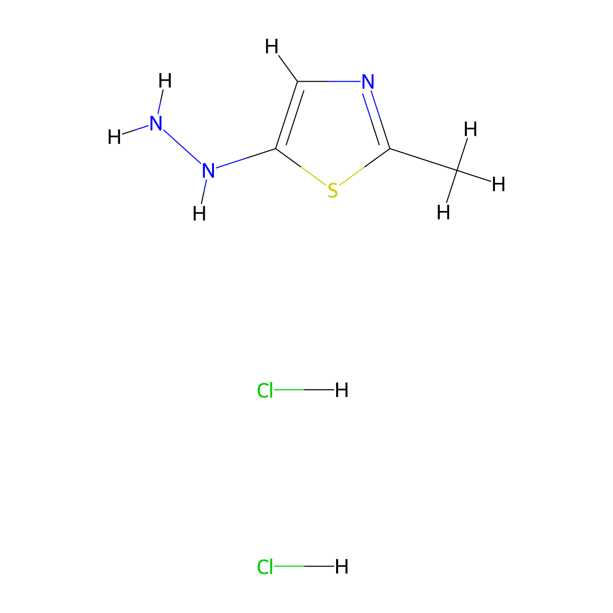 5-Hydrazinyl-2-methyl-1,3-thiazole dihydrochloride molecular structure, CAS 2503206-38-8