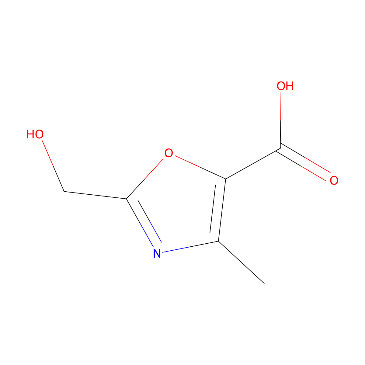 2-(Hydroxymethyl)-4-methyl-1,3-oxazole-5-carboxylic acid molecular structure, CAS 2503206-43-5