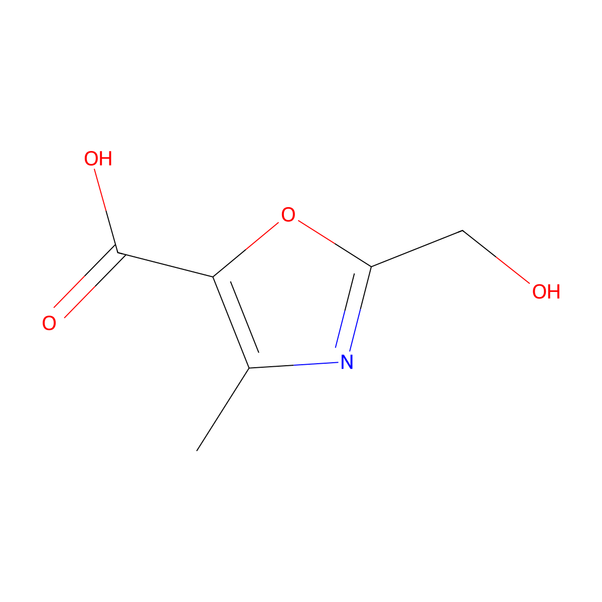 2-(Hydroxymethyl)-4-methyl-1,3-oxazole-5-carboxylic acid molecular structure, CAS 2503206-43-5