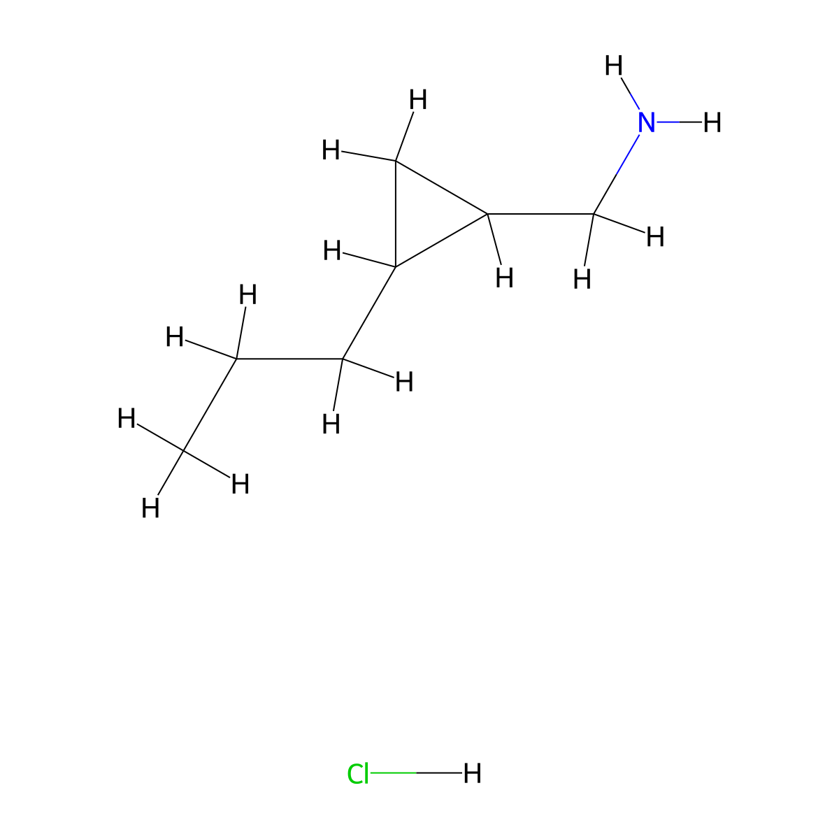 (2-Propylcyclopropyl)methanamine hydrochloride molecular structure, CAS 2503206-56-0