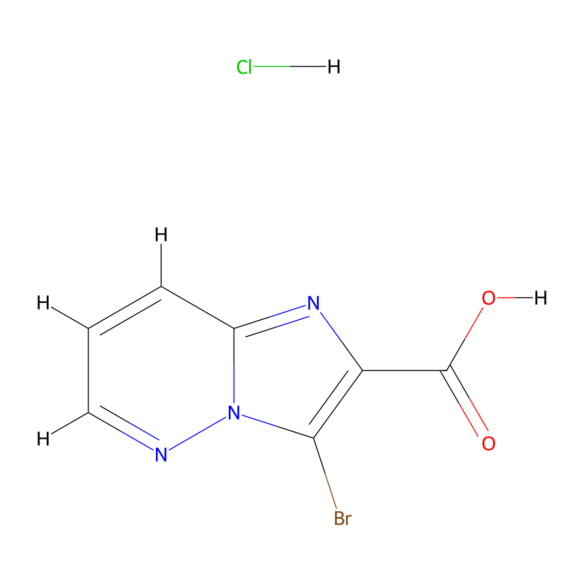 3-Bromoimidazo[1,2-b]pyridazine-2-carboxylic acid hydrochloride molecular structure, CAS 2503206-68-4