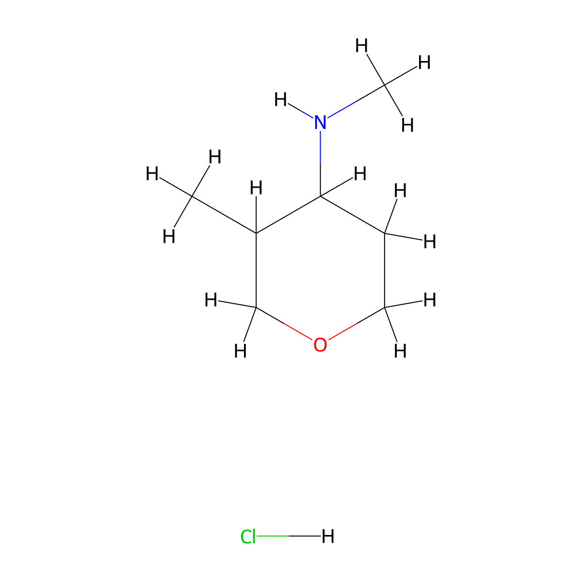 N,3-dimethyloxan-4-amine hydrochloride molecular structure, CAS 2503206-70-8