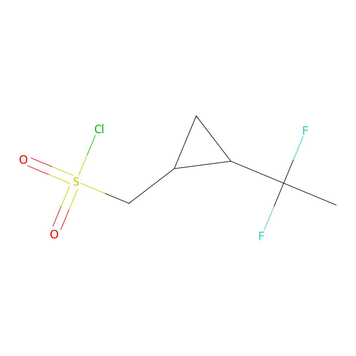 [2-(1,1-Difluoroethyl)cyclopropyl]methanesulfonyl chloride molecular structure, CAS 2503206-72-0