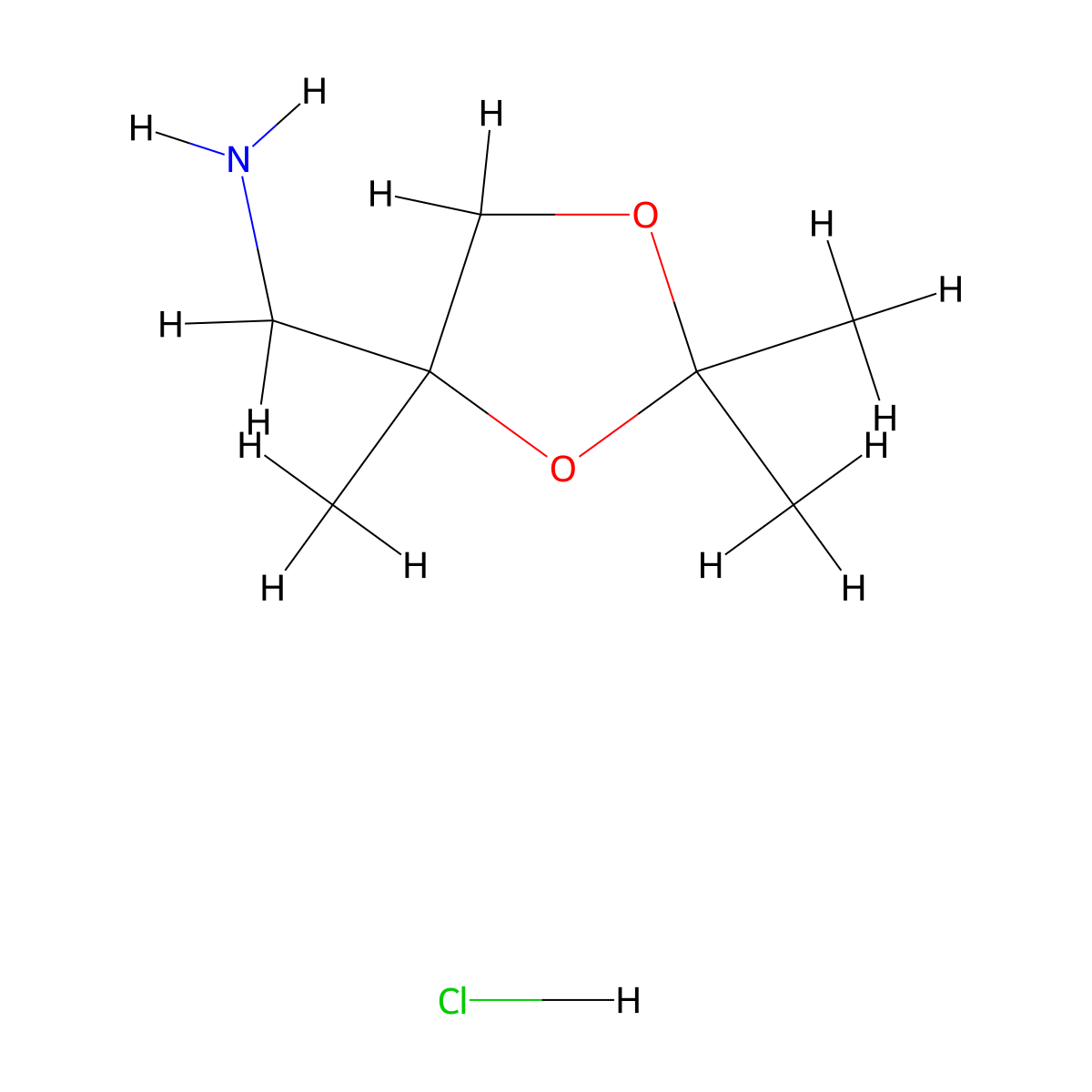 1-(2,2,4-Trimethyl-1,3-dioxolan-4-yl)methanamine hydrochloride molecular structure, CAS 2503206-73-1