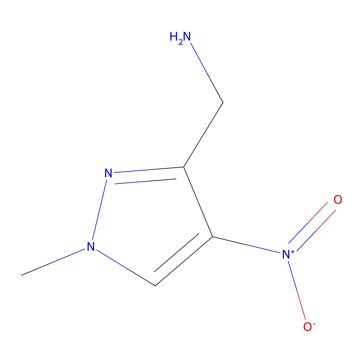 1-(1-methyl-4-nitro-1H-pyrazol-3-yl)methanamine molecular structure, CAS 2503206-74-2