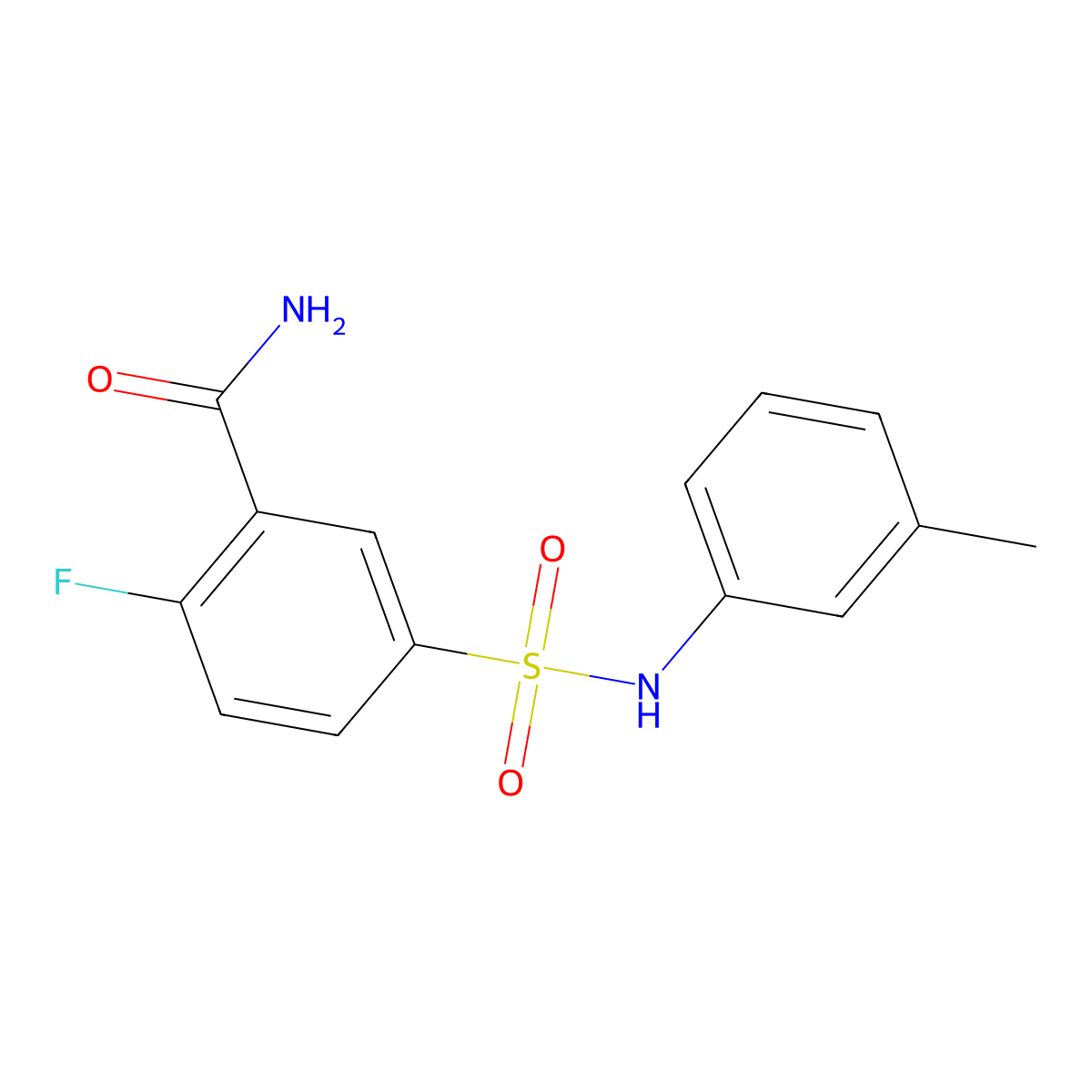 2-Fluoro-5-[(3-methylphenyl)sulfamoyl]benzamide molecular structure, CAS 2503206-77-5