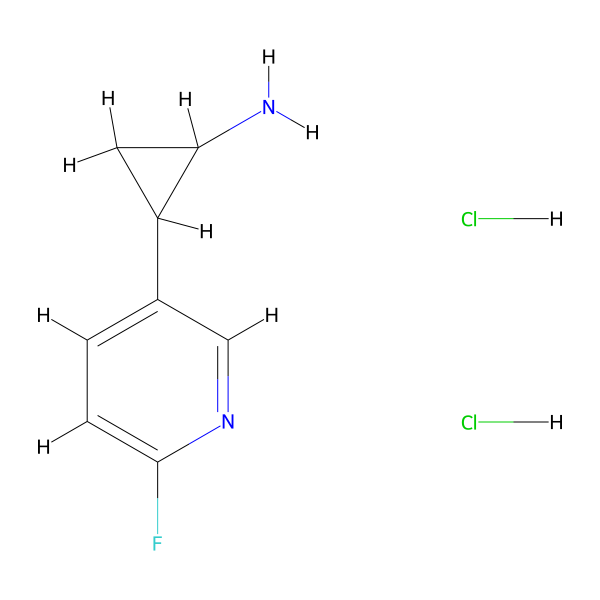 2-(6-Fluoropyridin-3-yl)cyclopropan-1-amine dihydrochloride molecular structure, CAS 2503206-85-5