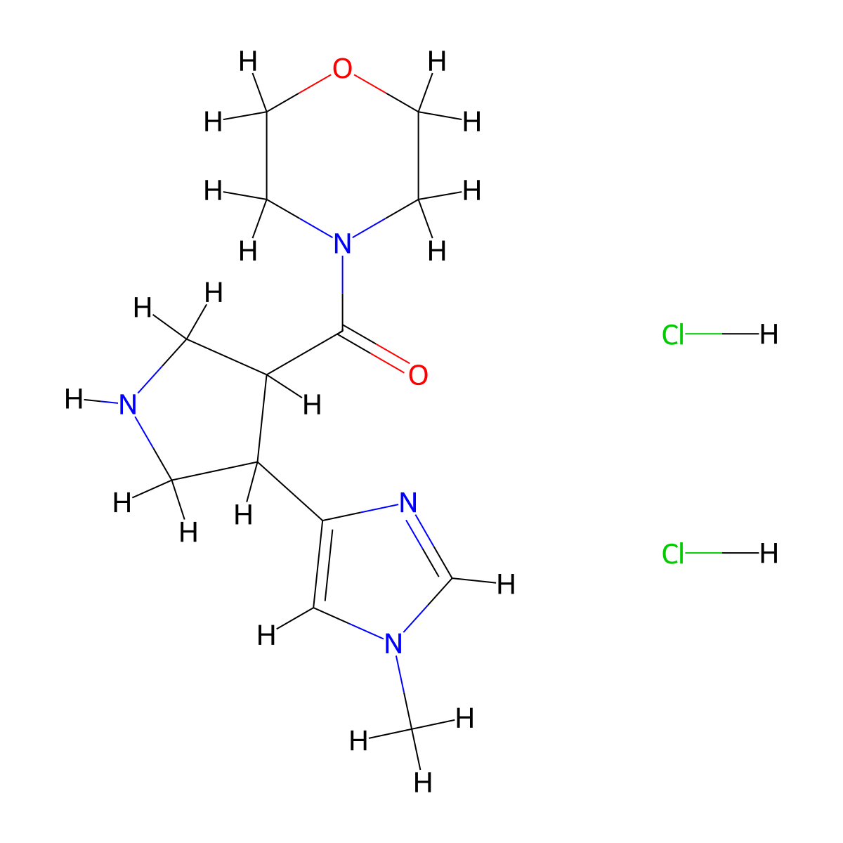 4-[4-(1-methyl-1H-imidazol-4-yl)pyrrolidine-3-carbonyl]morpholine dihydrochloride molecular structure, CAS 2503206-90-2