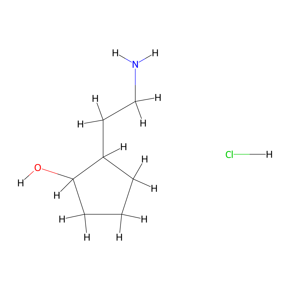 2-(2-Aminoethyl)cyclopentan-1-ol hydrochloride molecular structure, CAS 2503206-94-6