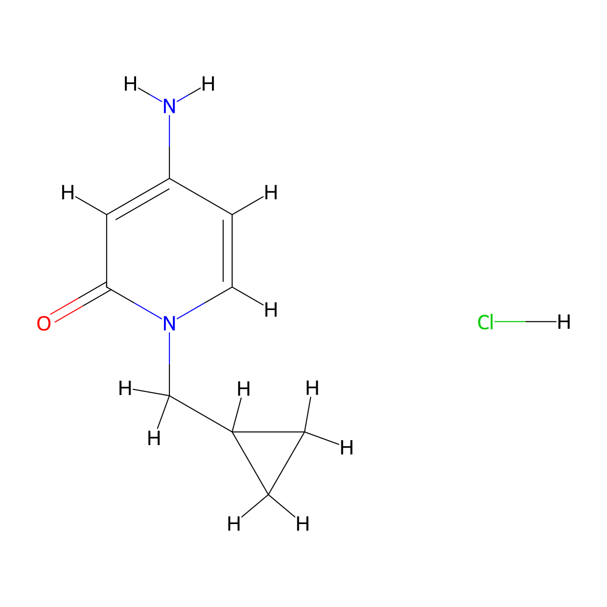 4-Amino-1-(cyclopropylmethyl)-1,2-dihydropyridin-2-one hydrochloride molecular structure, CAS 2503207-00-7