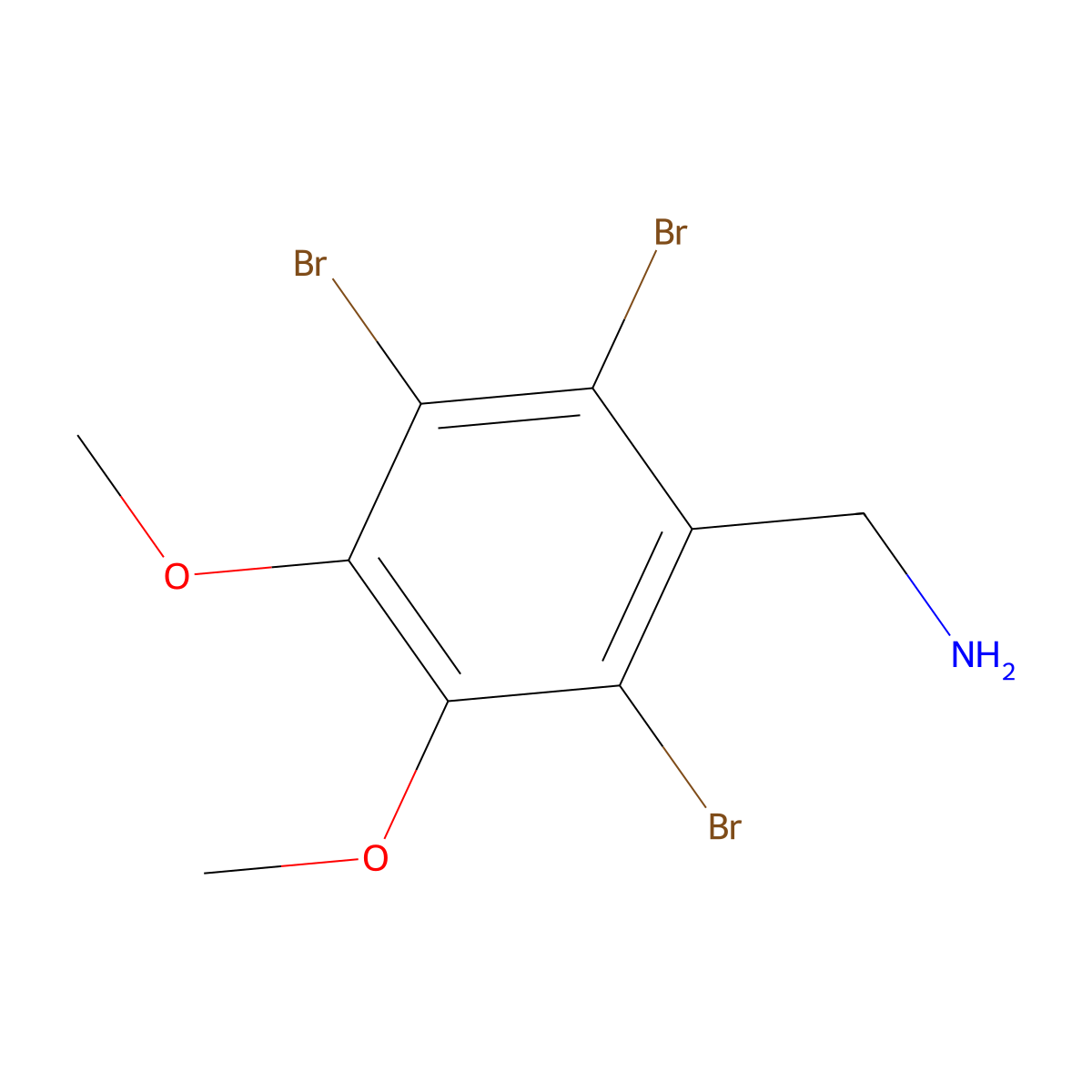 1-(2,3,6-Tribromo-4,5-dimethoxyphenyl)methanamine molecular structure, CAS 2503207-07-4
