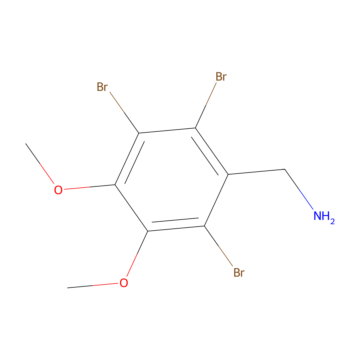 1-(2,3,6-Tribromo-4,5-dimethoxyphenyl)methanamine molecular structure, CAS 2503207-07-4