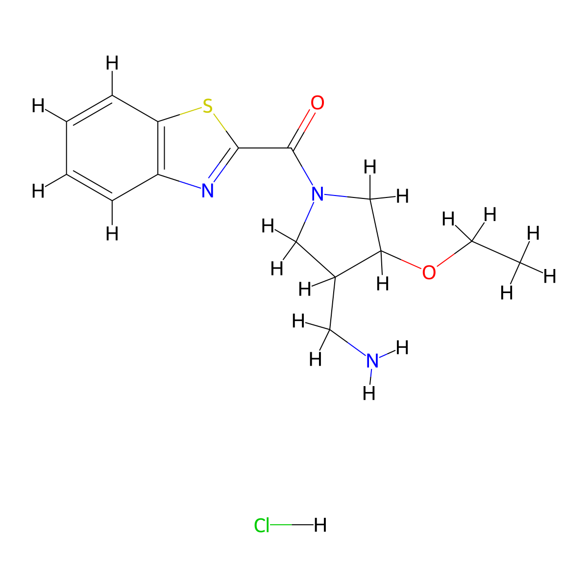 1-[1-(1,3-Benzothiazole-2-carbonyl)-4-ethoxypyrrolidin-3-yl]methanamine hydrochloride molecular structure, CAS 2503207-14-3