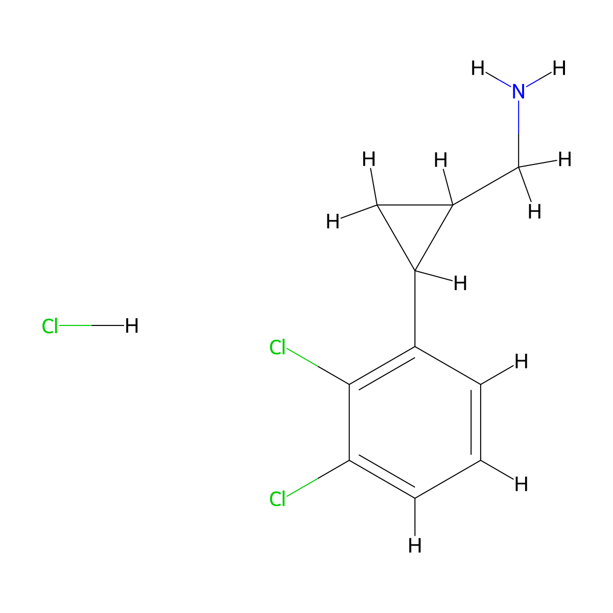 [2-(2,3-Dichlorophenyl)cyclopropyl]methanamine hydrochloride molecular structure, CAS 2503207-16-5