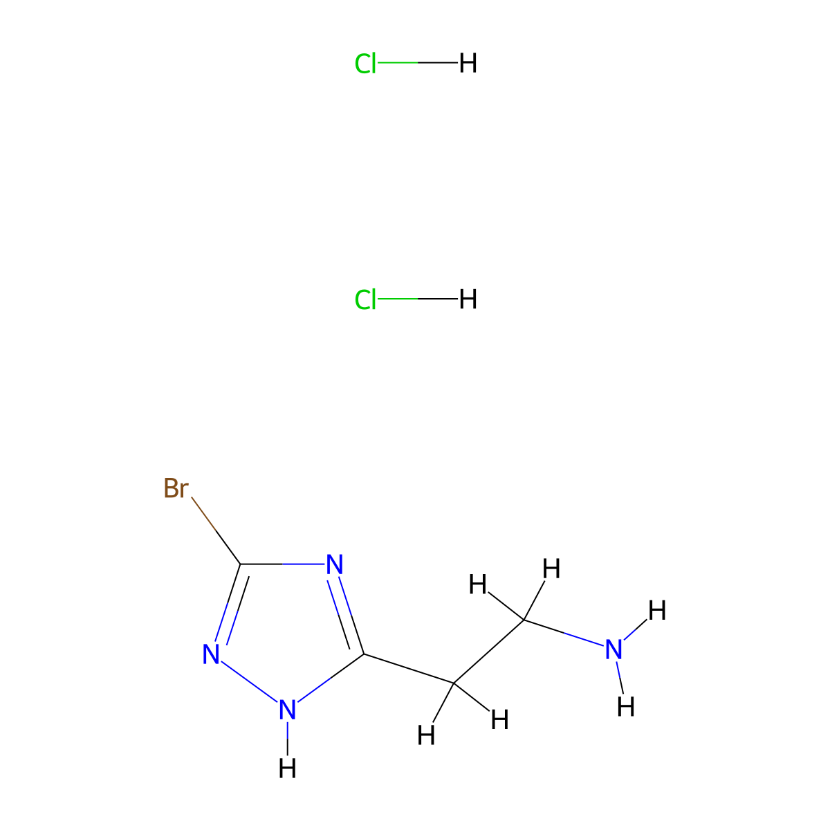 2-(3-Bromo-1H-1,2,4-triazol-5-yl)ethanamine;dihydrochloride molecular structure, CAS 2503207-26-7