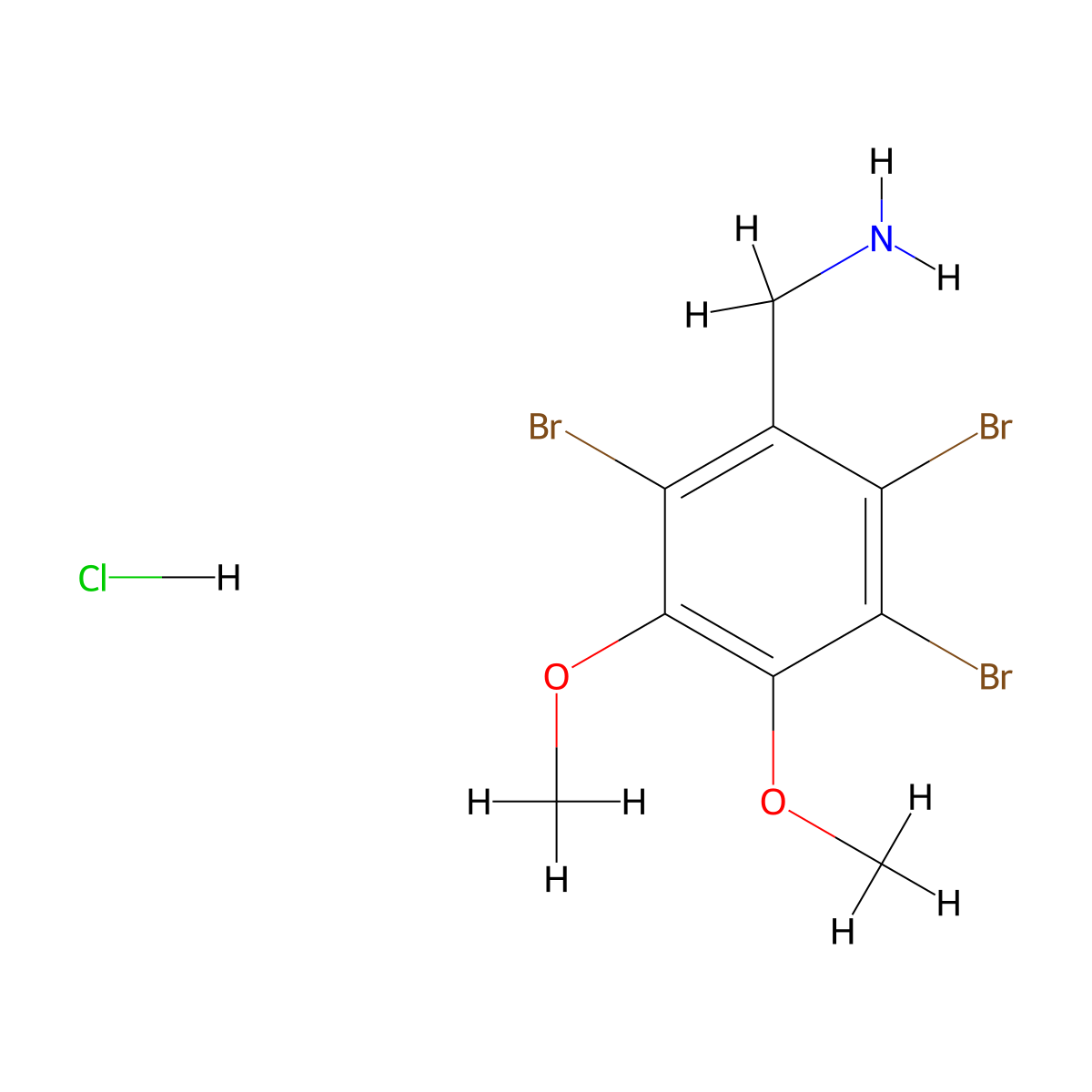(2,3,6-Tribromo-4,5-dimethoxyphenyl)methanamine;hydrochloride molecular structure, CAS 2503207-40-5