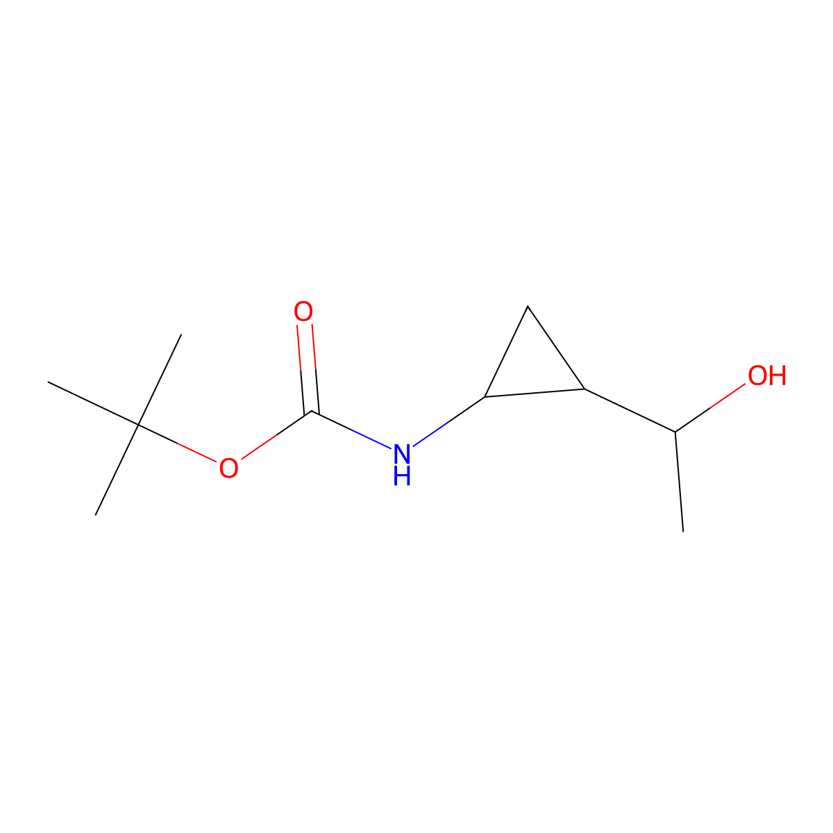 tert-butyl N-[2-(1-hydroxyethyl)cyclopropyl]carbamate molecular structure, CAS 2503207-42-7