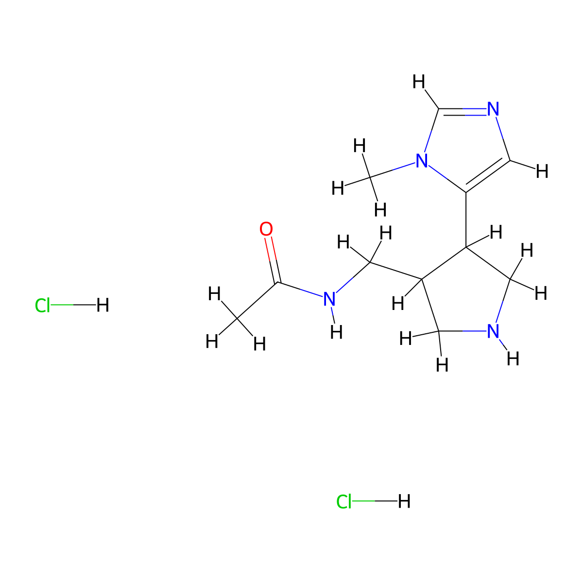 N-{[4-(1-methyl-1H-imidazol-5-yl)pyrrolidin-3-yl]methyl}acetamide dihydrochloride molecular structure, CAS 2503207-47-2