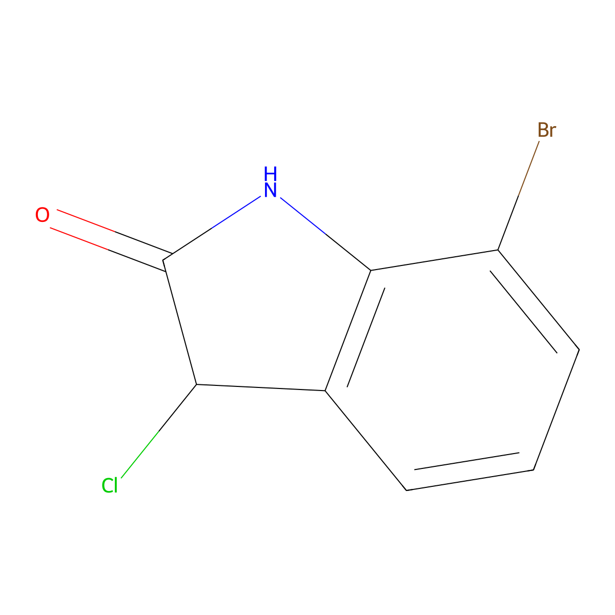 7-bromo-3-chloro-2,3-dihydro-1H-indol-2-one molecular structure, CAS 2503207-48-3