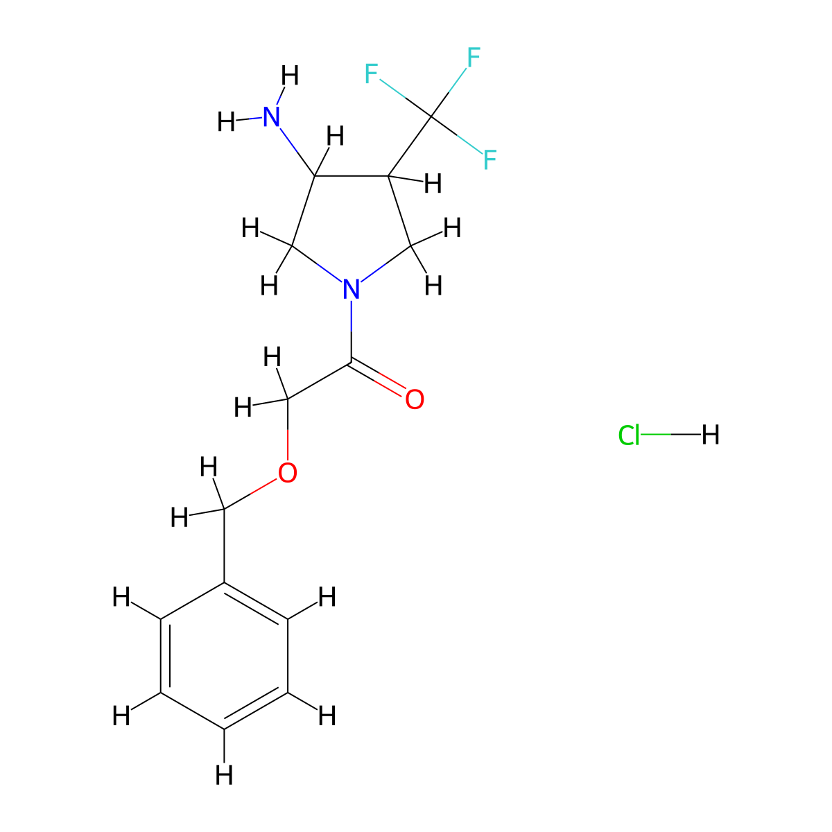 1-[3-Amino-4-(trifluoromethyl)pyrrolidin-1-yl]-2-(benzyloxy)ethan-1-one hydrochloride molecular structure, CAS 2503207-50-7