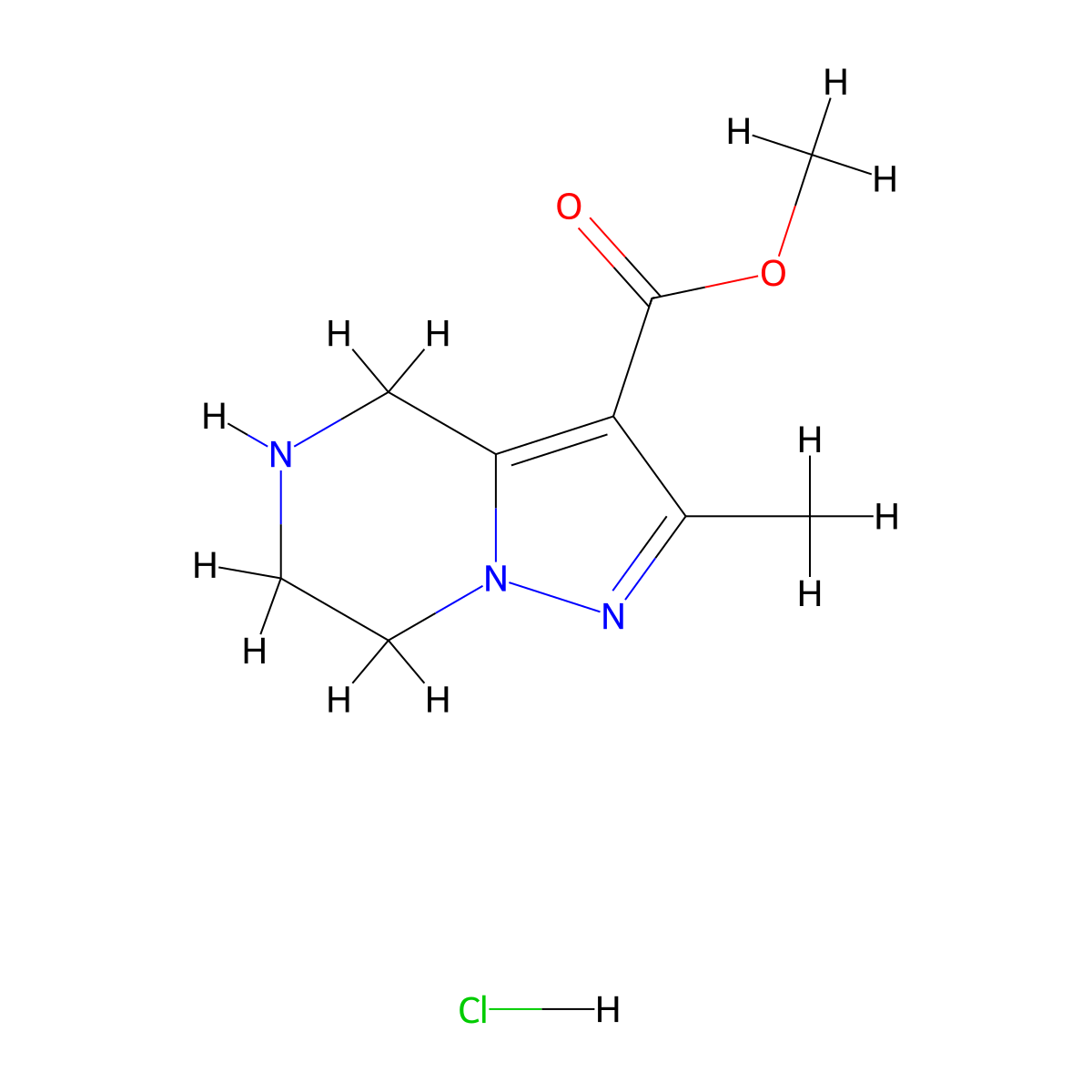 methyl2-methyl-4H,5H,6H,7H-pyrazolo[1,5-a]pyrazine-3-carboxylatehydrochloride molecular structure, CAS 2503207-51-8