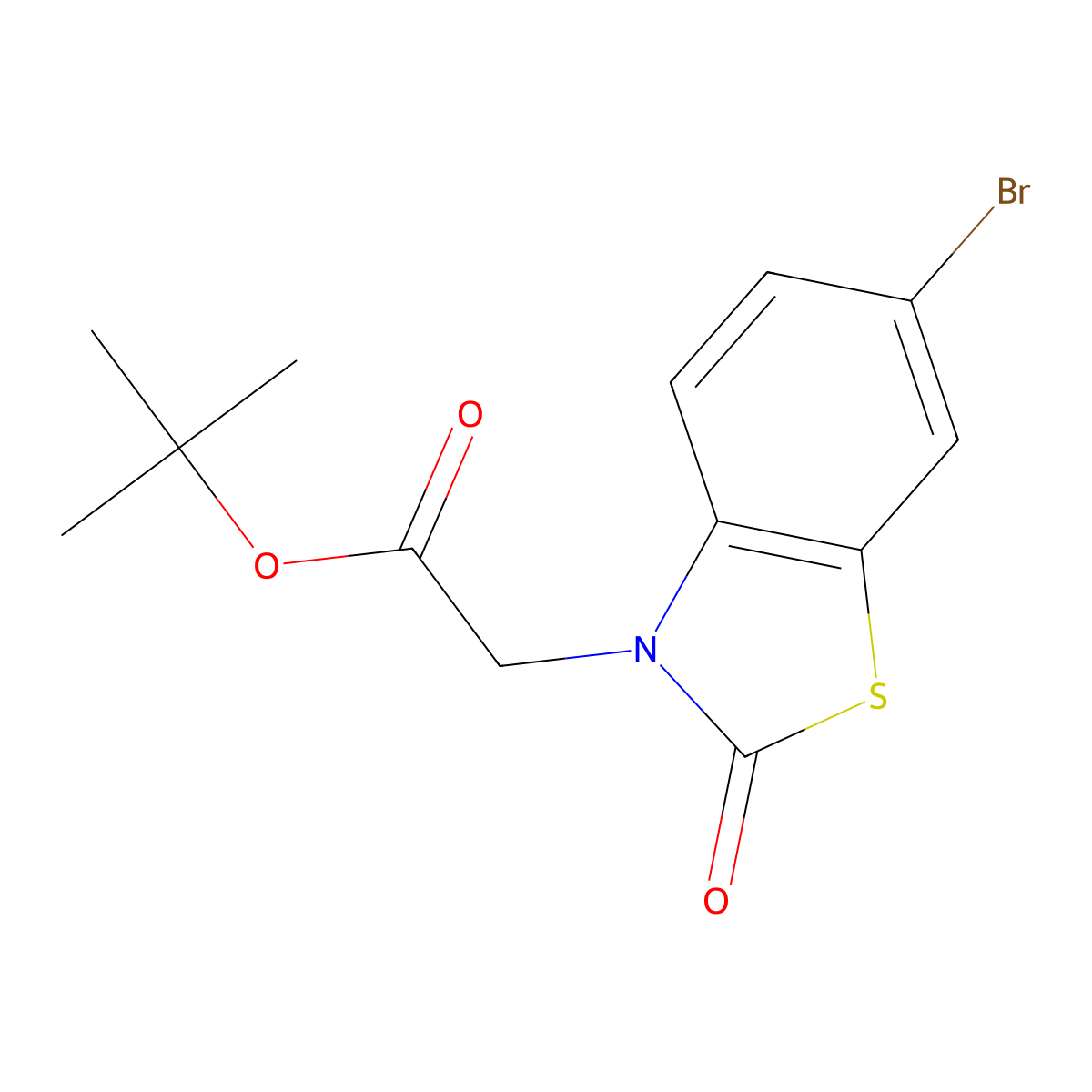 Tert-butyl 2-(6-bromo-2-oxo-2,3-dihydro-1,3-benzothiazol-3-yl)acetate molecular structure, CAS 2503207-52-9
