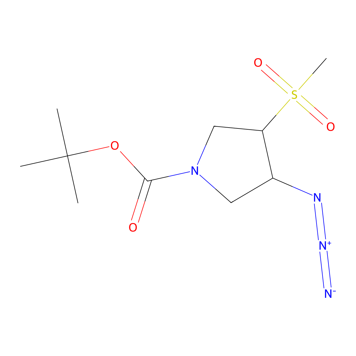 Tert-butyl 3-azido-4-methanesulfonylpyrrolidine-1-carboxylate molecular structure, CAS 2503207-54-1