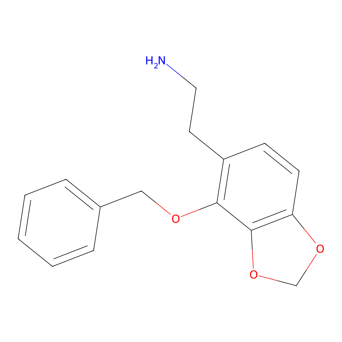 2-[4-(Benzyloxy)-1,3-dioxaindan-5-yl]ethan-1-amine molecular structure, CAS 2503207-56-3