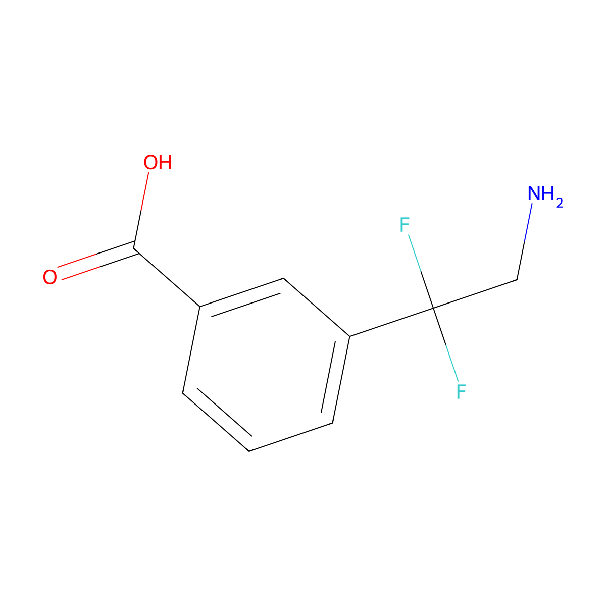 3-(2-Amino-1,1-difluoroethyl)benzoic acid molecular structure, CAS 2503207-58-5