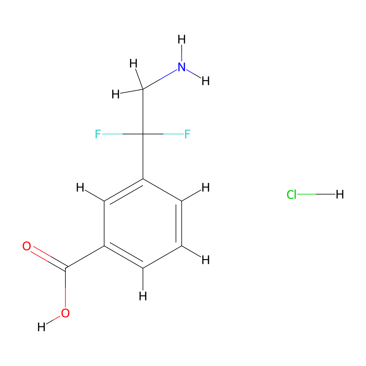 3-(2-Amino-1,1-difluoroethyl)benzoicacidhydrochloride molecular structure, CAS 2503207-59-6