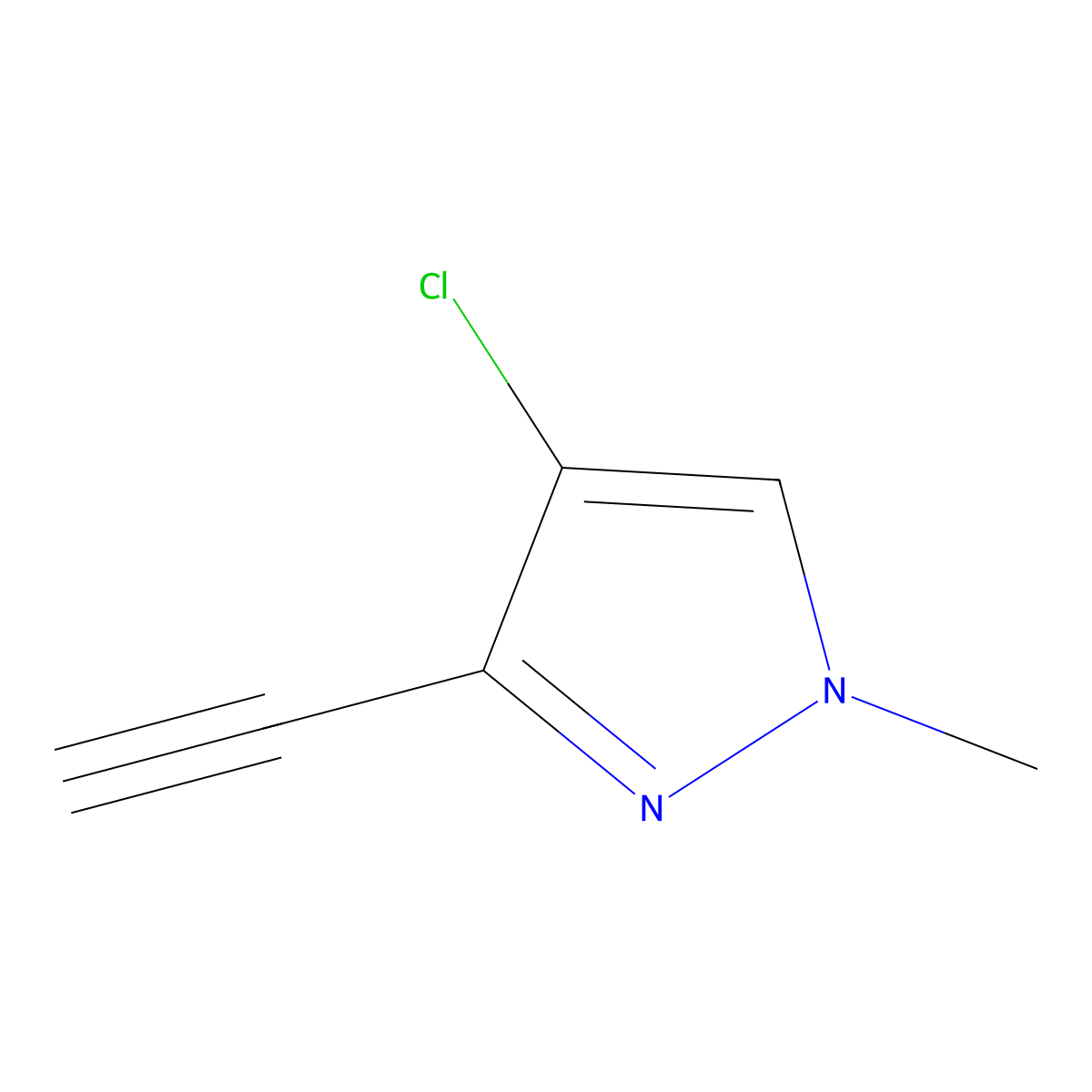 4-chloro-3-ethynyl-1-methyl-1H-pyrazole molecular structure, CAS 2503207-60-9