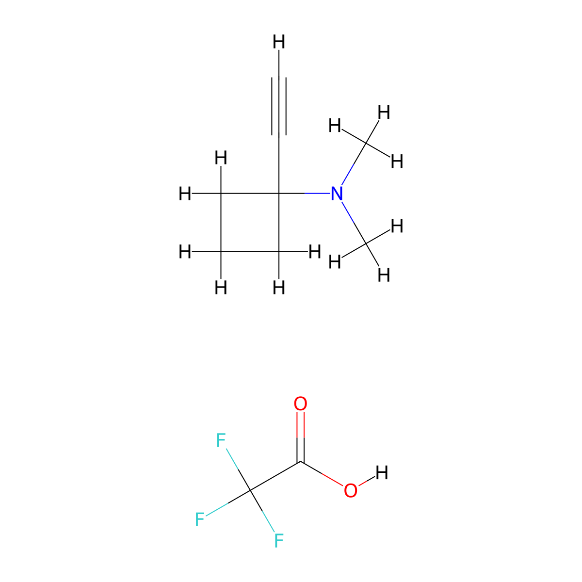 1-ethynyl-N,N-dimethylcyclobutan-1-amine; trifluoroacetic acid molecular structure, CAS 2503207-62-1