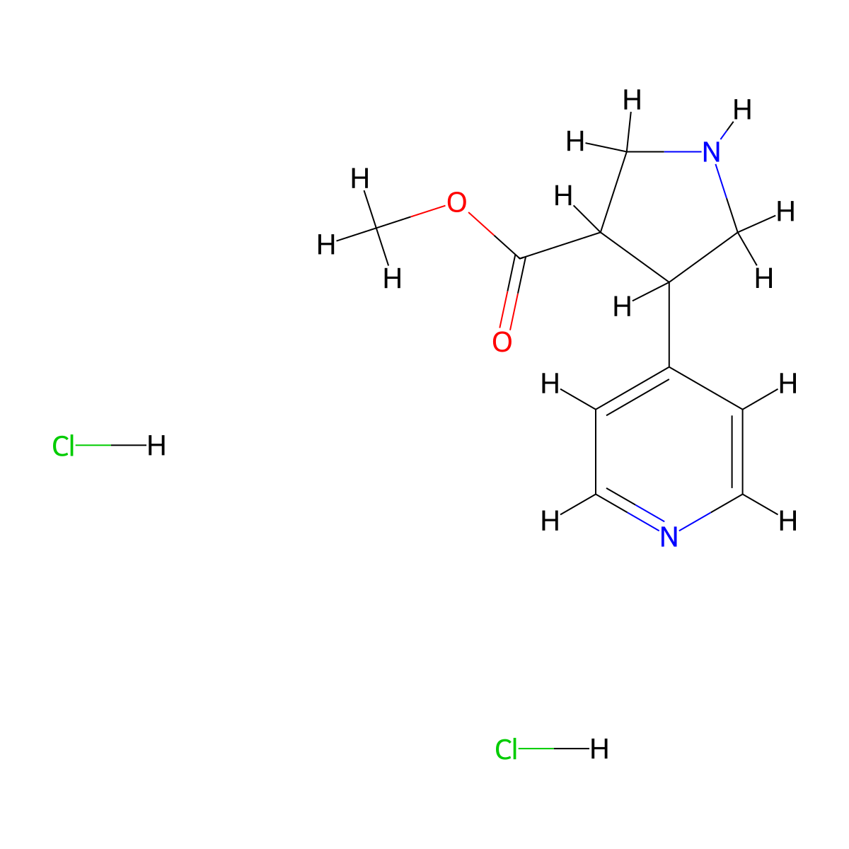Methyl 4-(pyridin-4-yl)pyrrolidine-3-carboxylate dihydrochloride molecular structure, CAS 2503207-66-5