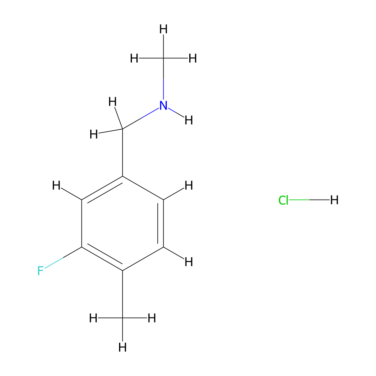 [(3-Fluoro-4-methylphenyl)methyl](methyl)amine hydrochloride molecular structure, CAS 2503207-72-3