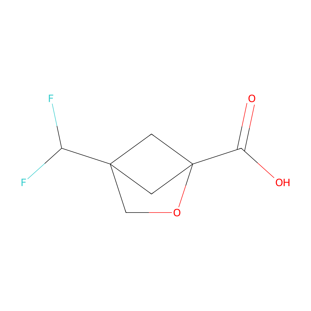 4-(Difluoromethyl)-2-oxabicyclo[2.1.1]hexane-1-carboxylic acid molecular structure, CAS 2503207-76-7