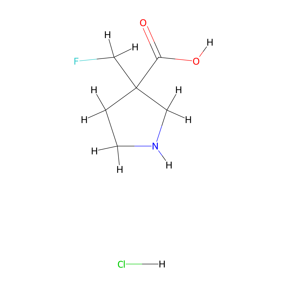 3-(Fluoromethyl)pyrrolidine-3-carboxylic acid hydrochloride molecular structure, CAS 2503207-77-8