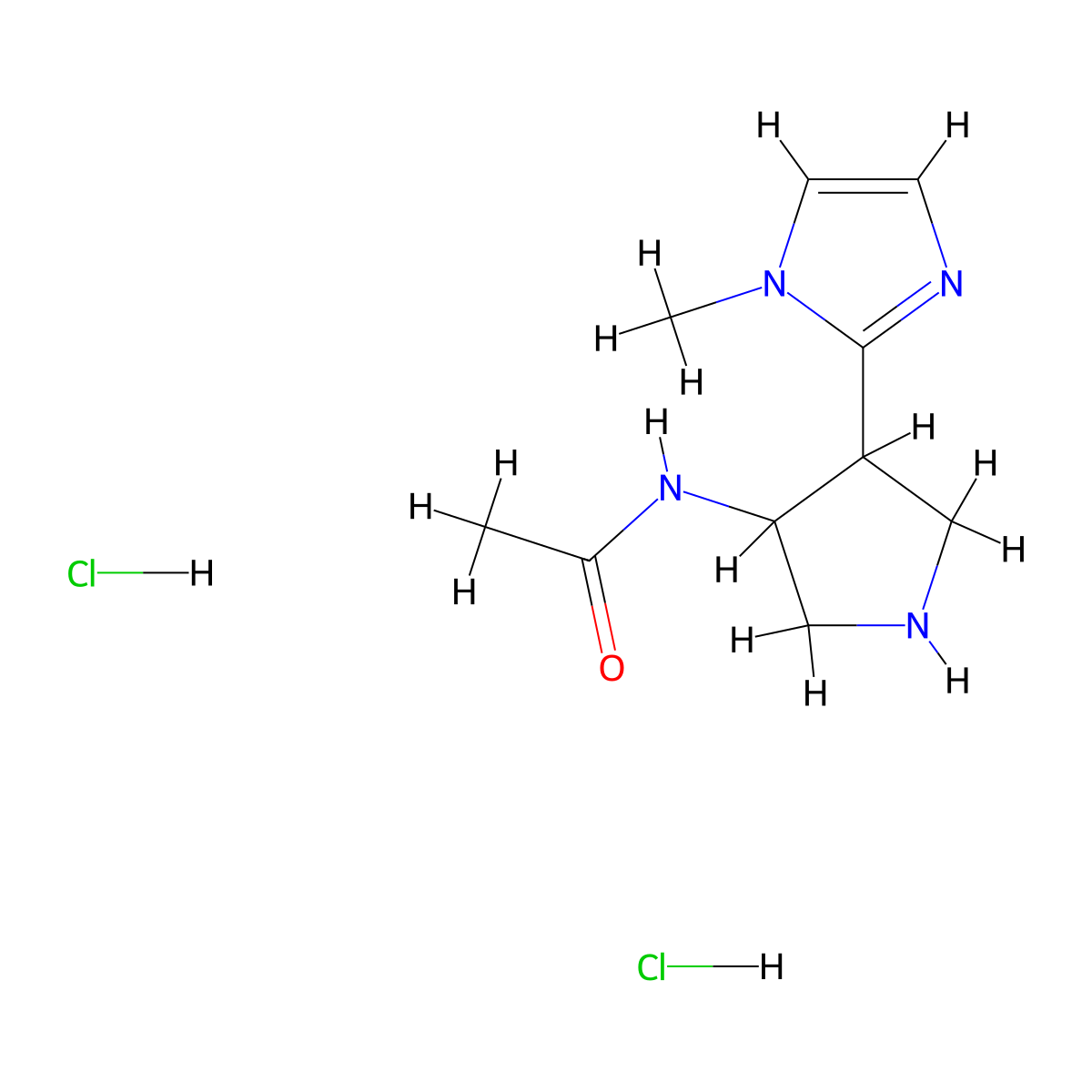 N-[4-(1-methyl-1H-imidazol-2-yl)pyrrolidin-3-yl]acetamide dihydrochloride molecular structure, CAS 2503207-83-6