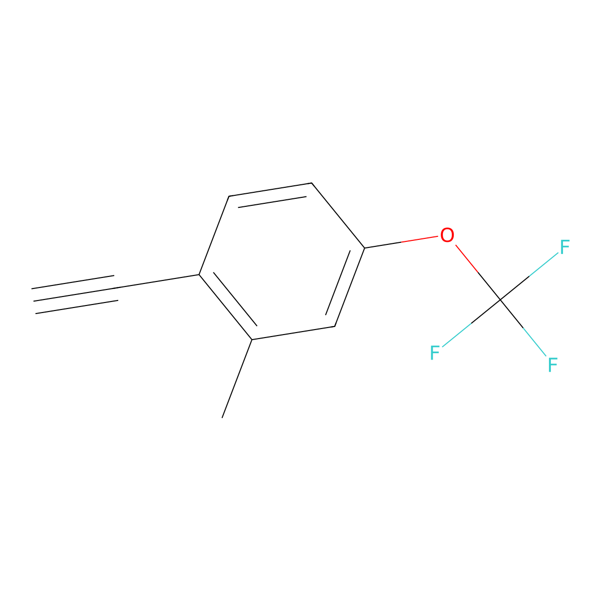 1-Ethynyl-2-methyl-4-(trifluoromethoxy)benzene molecular structure, CAS 2503208-09-9